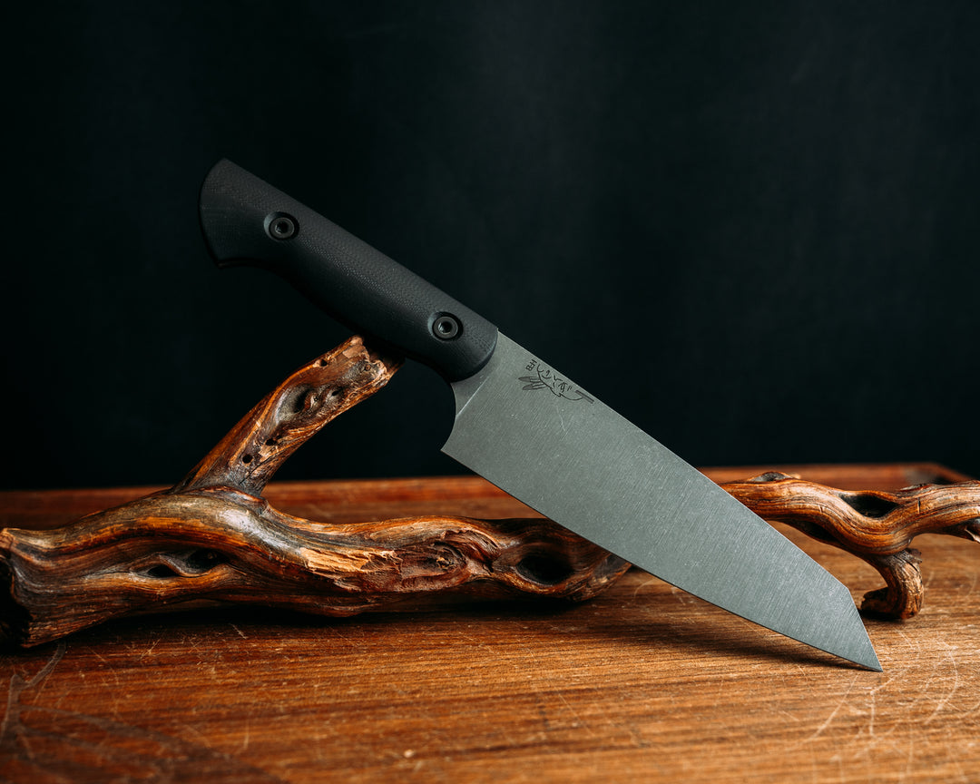 Santoku - Black G10, Allen Bolts, Smooth Grip