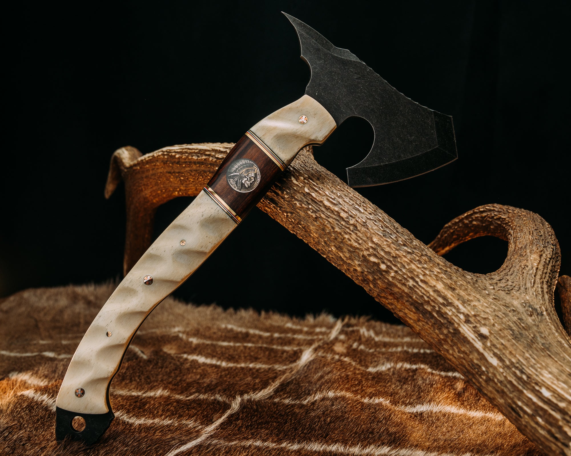 Warbird- Giraffe Bone, Black G10, Brass, Blue G10, White G10 and
