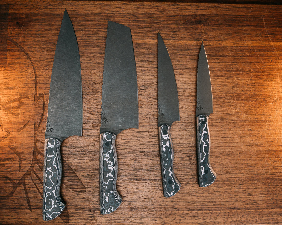 Chef Set- White Storm FAT Carbon, CF Pins, Smooth Grip