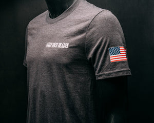 HFB Flag Tee shirt Heather Grey Steel (American Made)