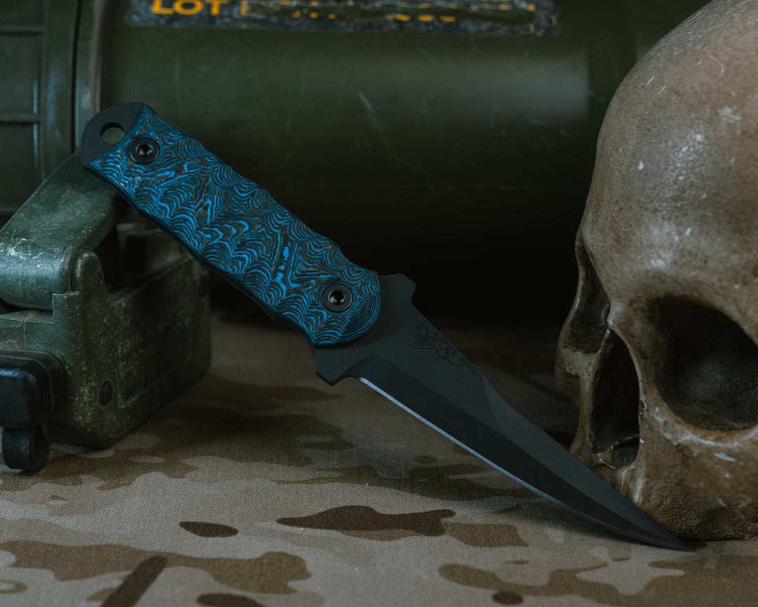 Combat Filet- Arctic Storm Carbon, Armor Black Cerakote, Allen Bolts Chaos Grip