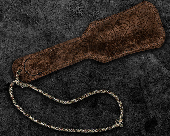 Slap Jack- Hippo Leather, and Tan Leather, Camo Paracord Lanyard