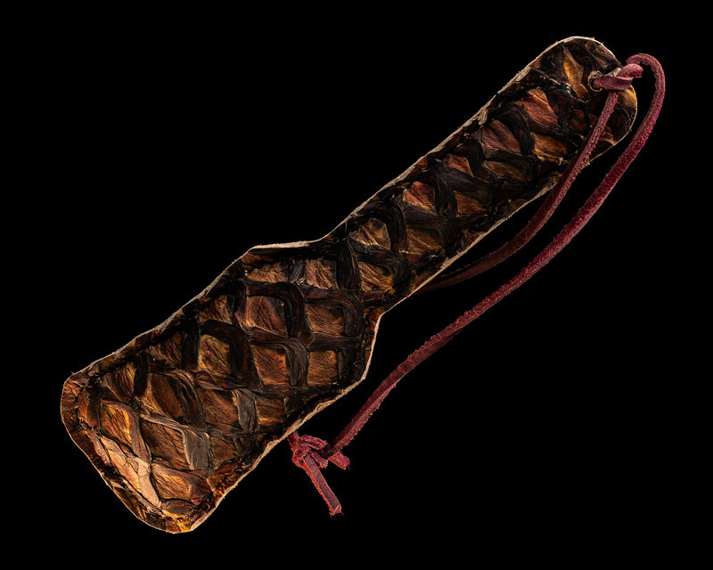 Slap Jack- Arapaima Tan Leather, Red Leather Lanyard