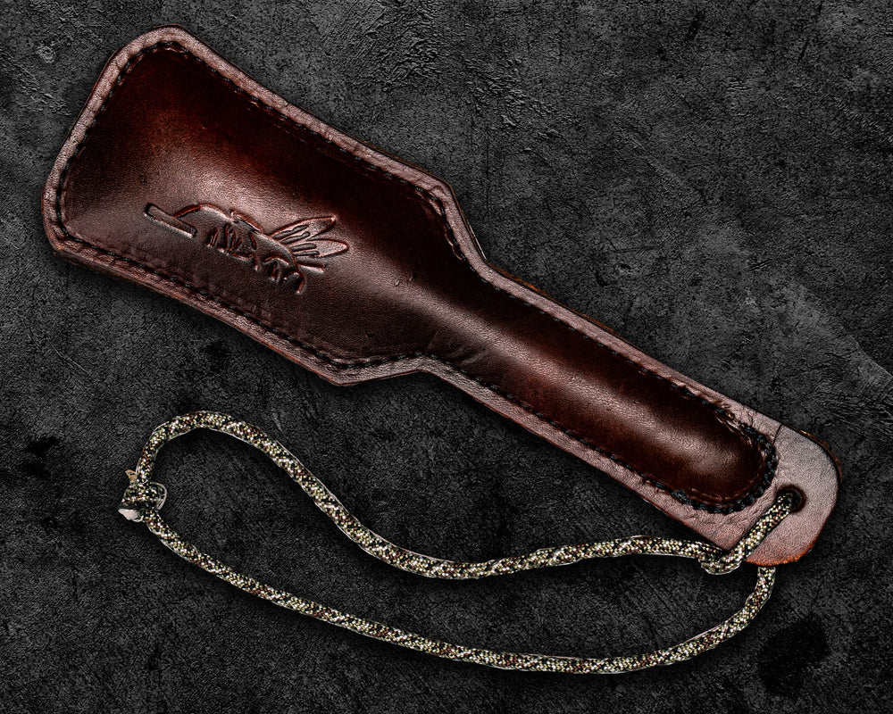 Slap Jack- Hippo Leather, and Tan Leather, Camo Paracord Lanyard