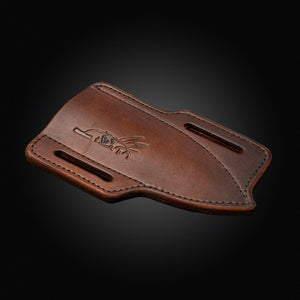 45 degree angle leather sheath, fits blades with 3"-4" length