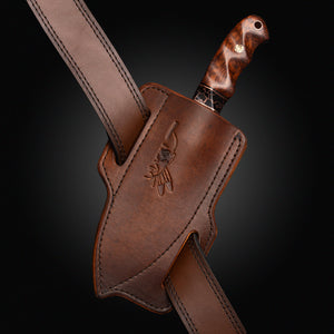 45 degree angle leather sheath, fits blades with 3"-4" length