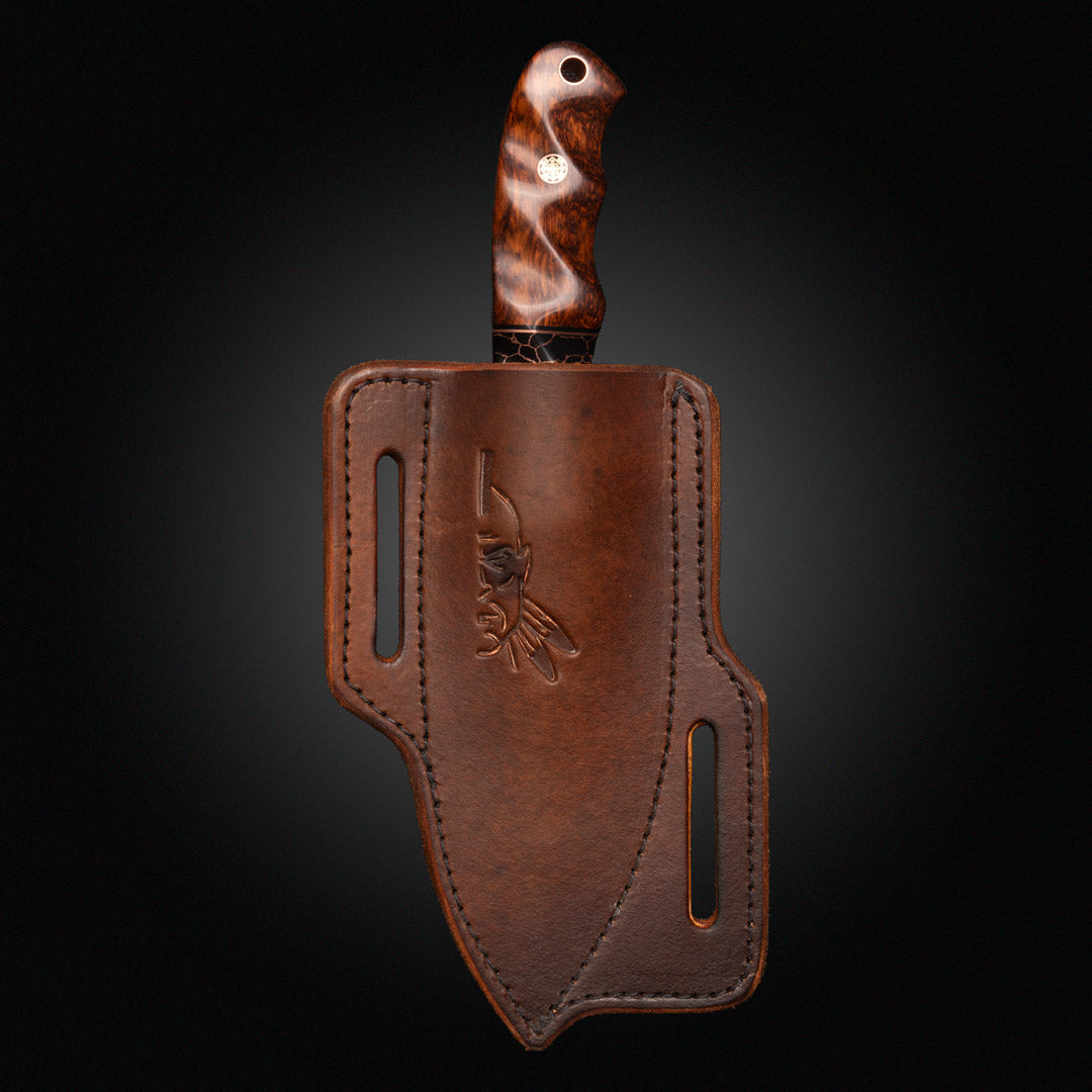 45 degree angle leather sheath, fits blades with 3"-4" length