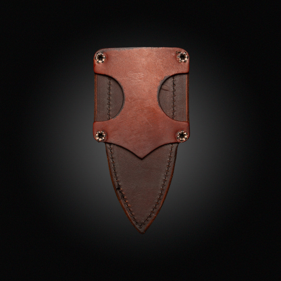 (Leather sheath) For Crow jr, Cav jr, Disaster jr,  fits 6"-8"overall length, 3"-4" blade