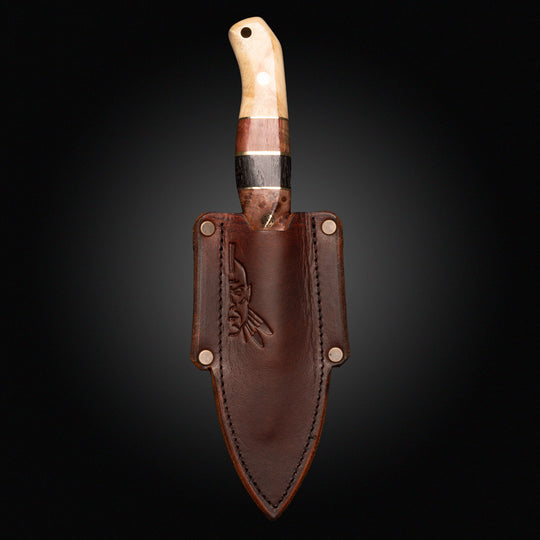 (Leather sheath) For Crow jr, Cav jr, Disaster jr,  fits 6"-8"overall length, 3"-4" blade