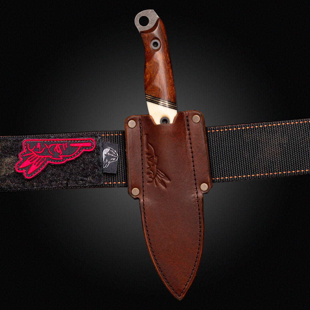 (Leather sheath) For the Crow scout, hunter skinner, 8"-10" size, 4"-5" blades