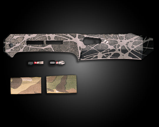 Breacher Bar Multi-tool Prybar- Multicam Elastic Bands, Phillips Bit Included, Acid Splash and Rock Wash Finish