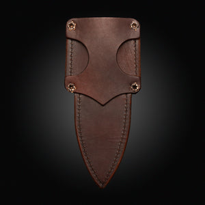 (Leather sheath) breacher, Crow scout, widowmaker, cavner, skinner size leather sheath, wider blades, 9"-10" oa, 4-5" blade