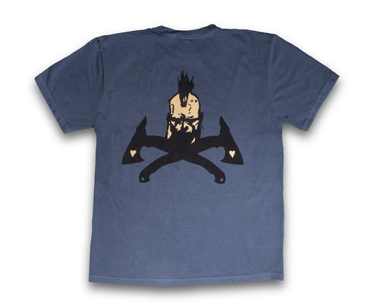 HFB Scalper & Bleeding Hearts Tee (Washed Blue)