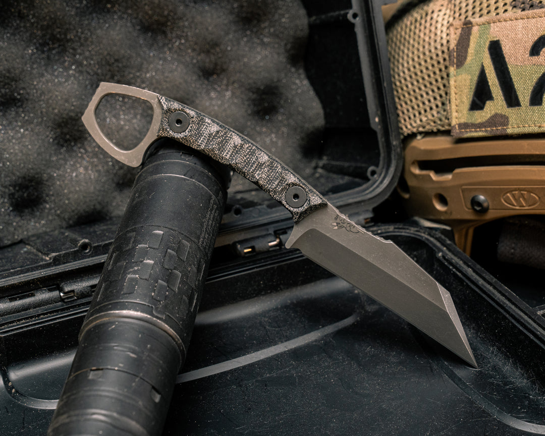 SHPOS- Black Canvas Micarta, Allen Bolts, Iron Grip