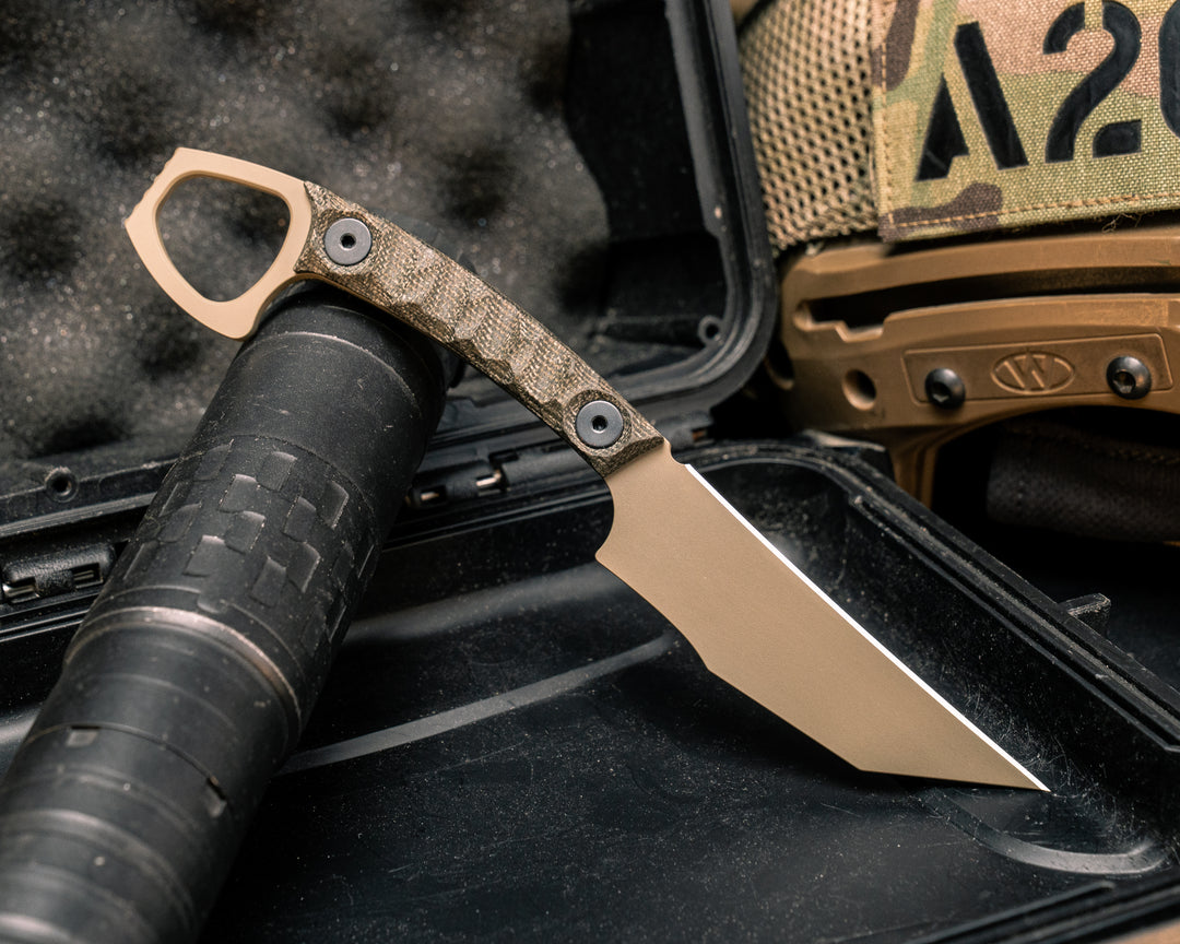 SOPHS- OD Green Canvas Micarta, FDE Cerakote, Allen Bolts, Textured Grip