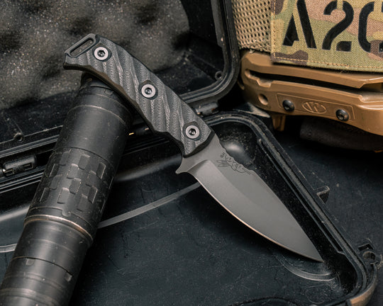 Ishi- Black G10, Armor Black Cerakote, Allen Bolts, Textured Grip