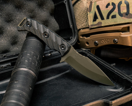 Ishi - Black G10, OD Green Cerakote Allen Bolts, Textured Grip