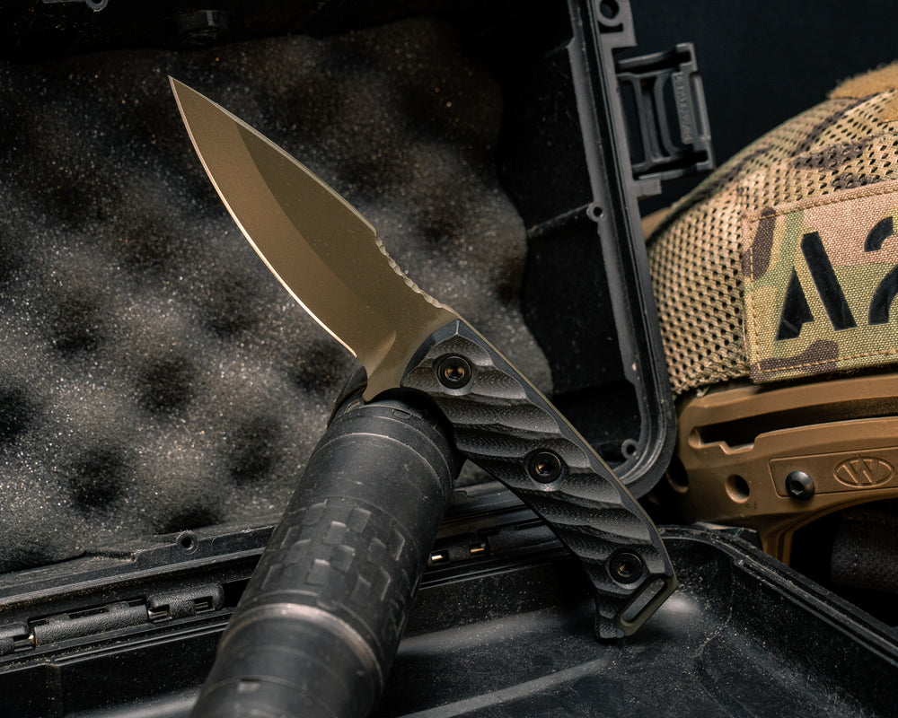 Ishi - Black G10, OD Green Cerakote Allen Bolts, Textured Grip