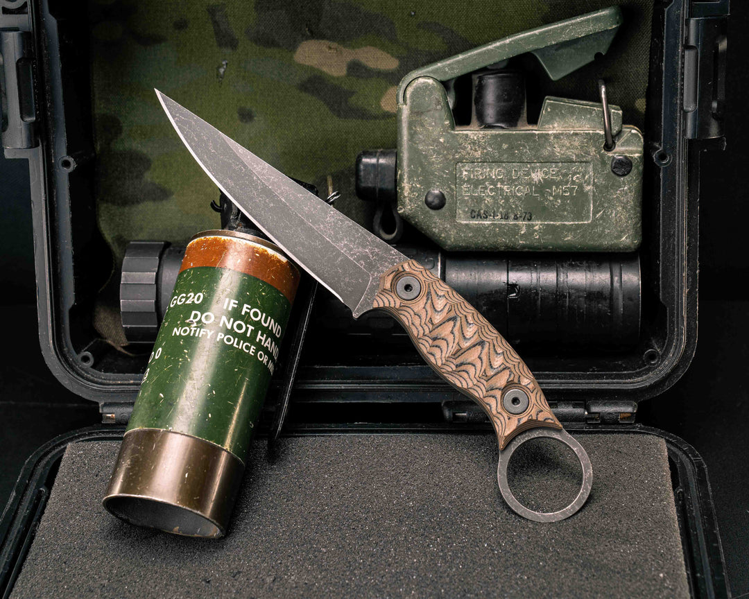 Osoraku 4"- Coyote & Black G10, Allen Bolts, Textured Grip