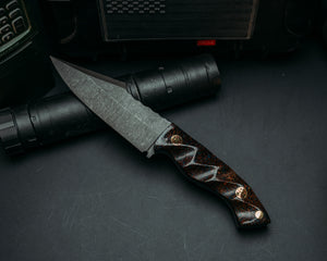 Widow Maker- Mammoth Bone, Mosaic Pins, Brass Pin, Textured Grip