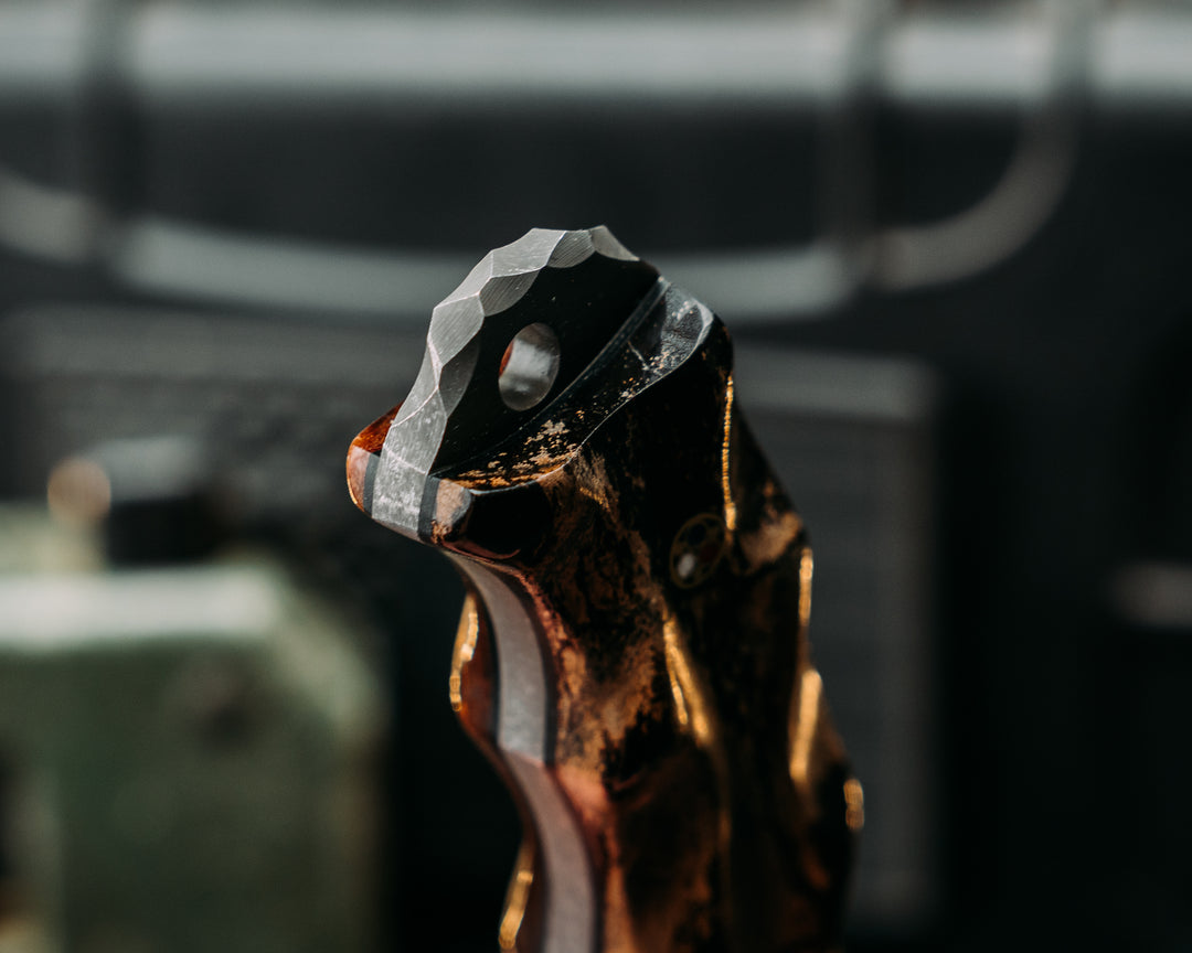 Cav Breacher Jr- Giant Irish Elk, Brass Patriot Mosaic Pins, Textured Grip