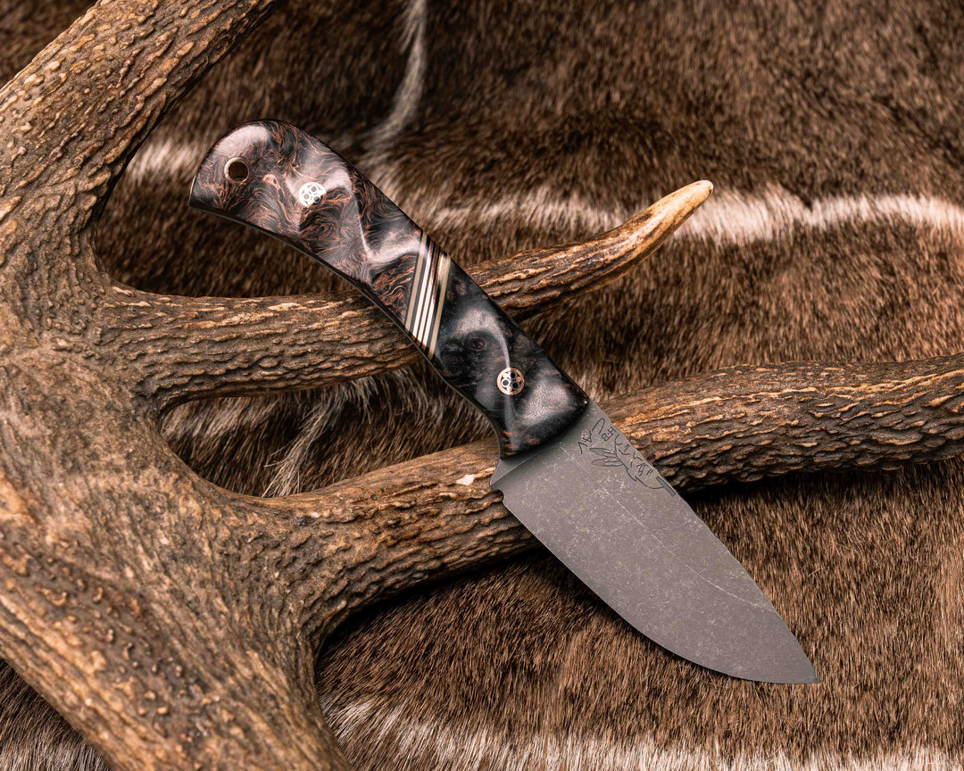Cav Jr - Dyed Redwood, Black G10, OD Green G10 and Copper Split, Copper Dark Matter Carbon, Mosaic Pins, Copper Lanyard Pin, Textured Grip