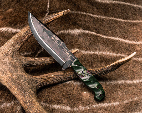 Bowie Jr- Baker Forge Copper-Mai Ni-shim Wavy- Jungle Wear FAT Carbon, Fordite Split, Mosaic Pins, Copper Lanyard Pin, Textured Grip