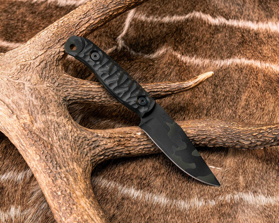 Crow Scalper - Black G10, Black Multicam Cerakote, Allen Bolts, Textured Grip