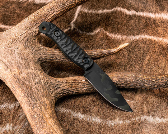 Crow Scalper - Black G10, Black Multicam Cerakote, Allen Bolts, Textured Grip