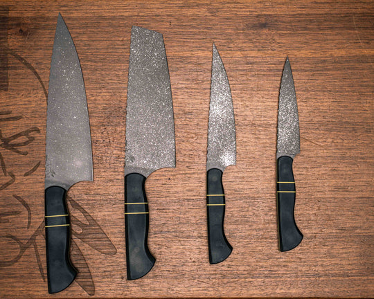 Chef Set- Black G10, Yellow G10 and Black G10 Split, CF Pins, Yellow G10 Liner, Acid Splash, Smooth Grip