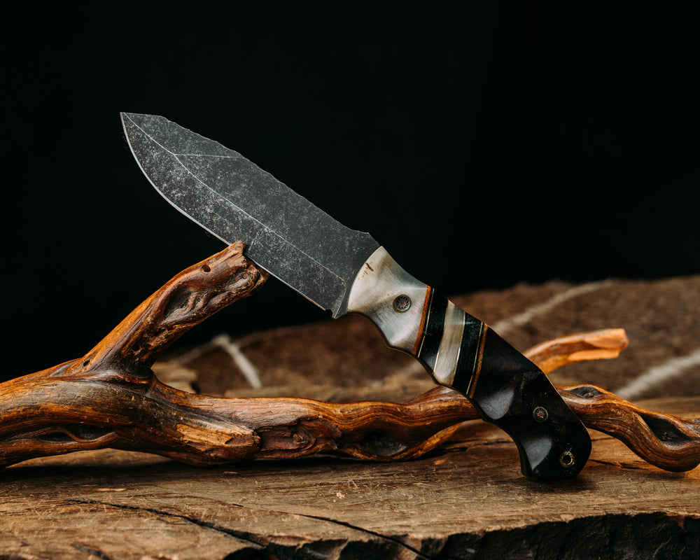 Disaster Breacher- Ram's Horn, Natural Canvas Micarta, Black G10 and Brass Pin Striping, Black Canvas Micarta and Ram's Horn Split, Desert Ironwood, Mosaic Pins, Brass Lanyard Pin, Textured Grip