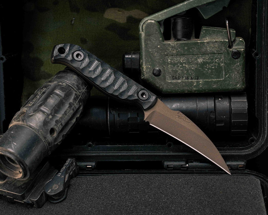 Gula Gula- Black G10, Midnight Bronze Cerakote, Allen Bolts, Textured Grip