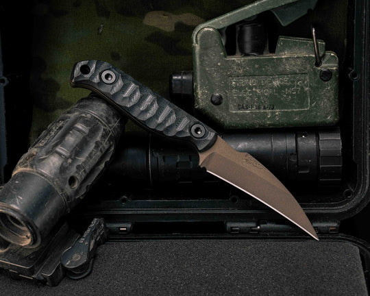 Gula Gula- Black G10, Midnight Bronze Cerakote, Allen Bolts, Textured Grip