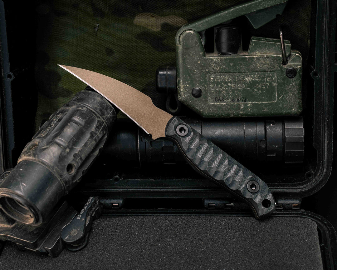 Gula Gula- Black G10, Midnight Bronze Cerakote, Allen Bolts, Textured Grip