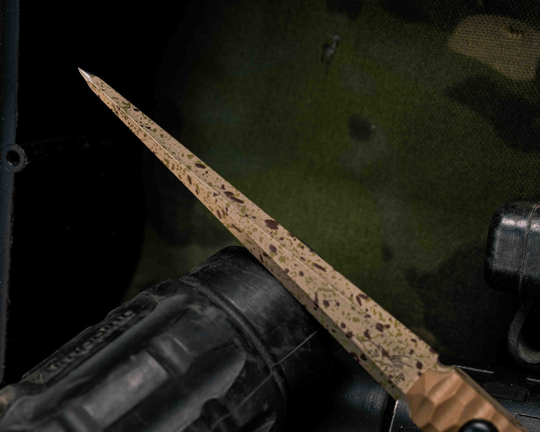 Cardiac Spike- Coyote G10, Arid Multicam Cerakote, Allen Bolts, Textured Grip