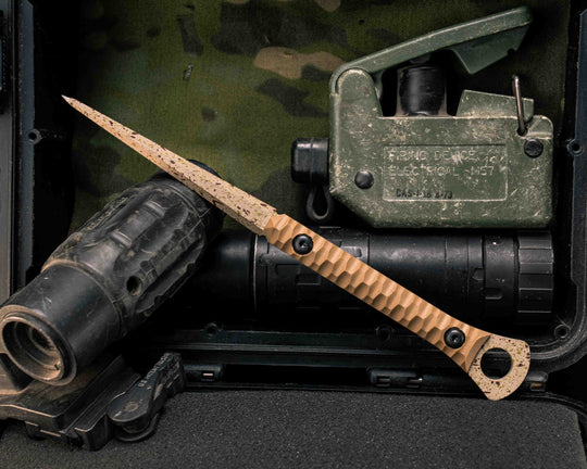Cardiac Spike- Coyote G10, Arid Multicam Cerakote, Allen Bolts, Textured Grip