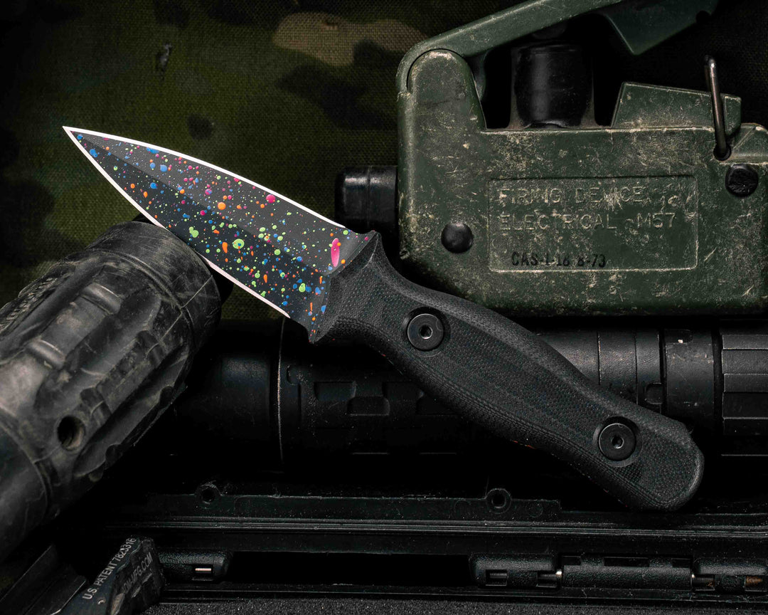 Pulse Checker- Black G10, 80's Splatter Cerakote, Allen Bolts, Smooth Grip