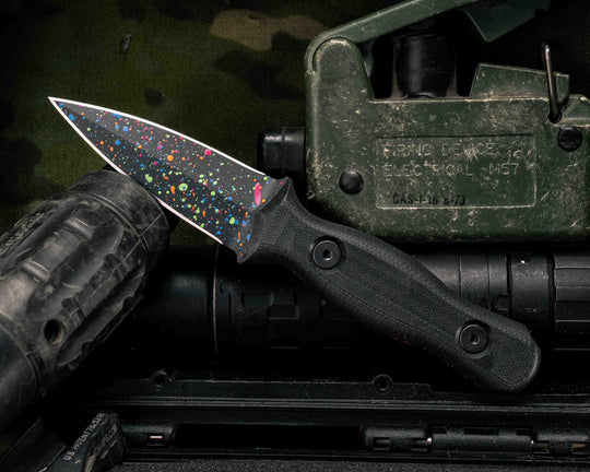 Pulse Checker- Black G10, 80's Splatter Cerakote, Allen Bolts, Smooth Grip
