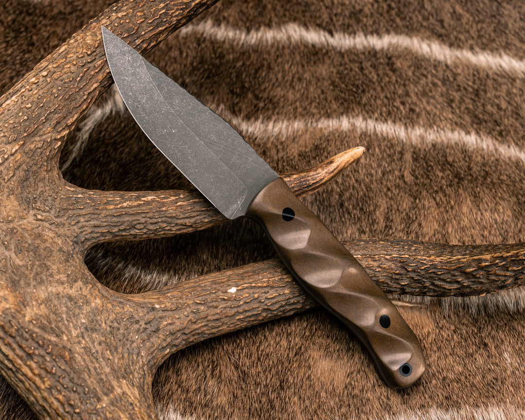 Crow Jr- Brown's Point Richlite, CF Pins, CF Lanyard Pin, Textured Grip