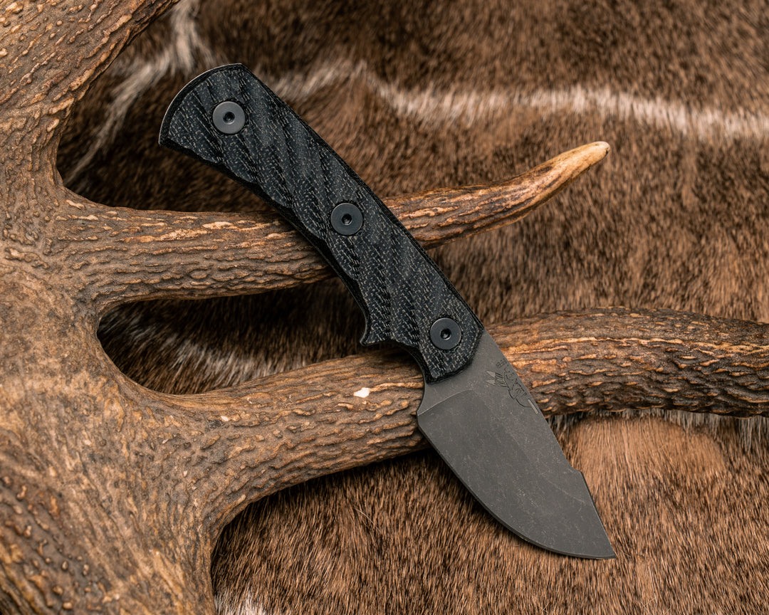 Beef Harpoon Back Country- Black Canvas Micarta, Allen Bolts, Textured Grip