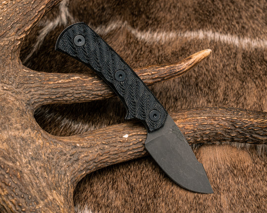 Beef Harpoon Back Country- Black Canvas Micarta, Allen Bolts, Textured Grip