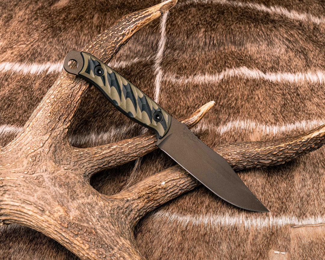 Crow Scout - OD Green and Black G10, Midnight Bronze Cerakote, Allen Bolts, Textured Grip