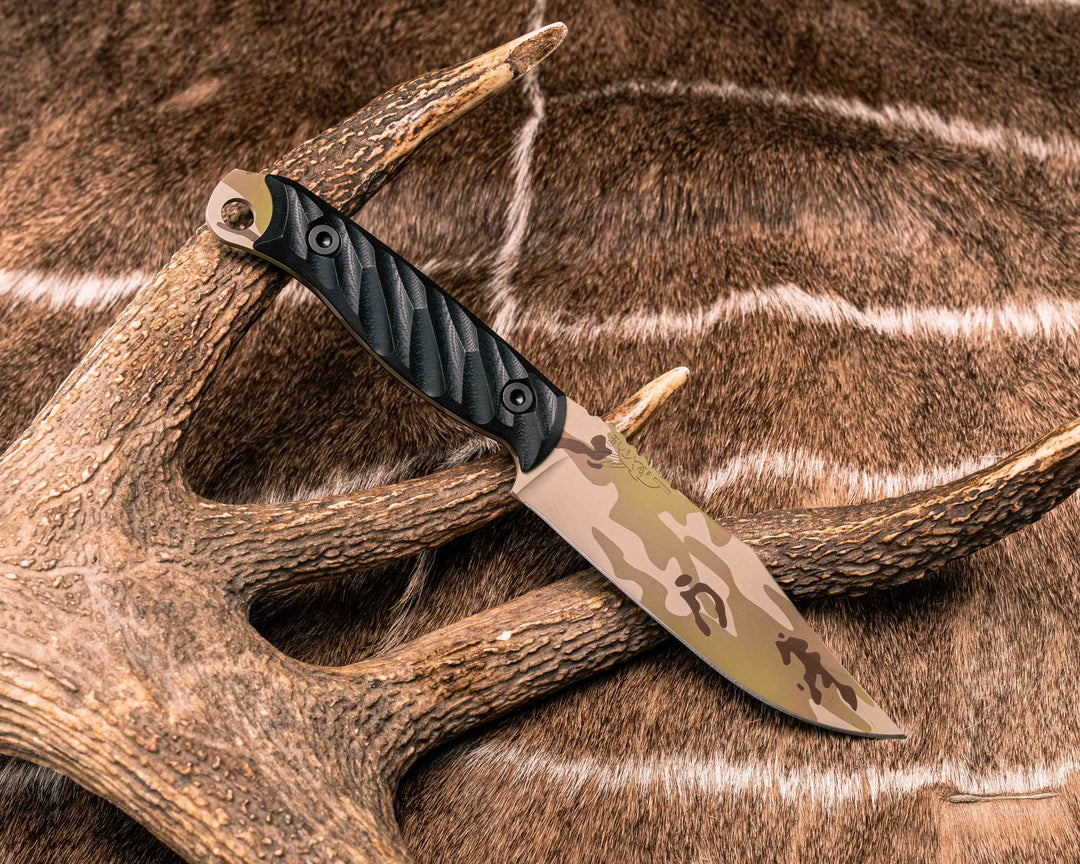 Crow Scout - Black G10, Arid Multicam Cerakote, Allen Bolts, Textured Grip