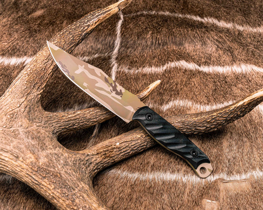 Crow Scout - Black G10, Arid Multicam Cerakote, Allen Bolts, Textured Grip
