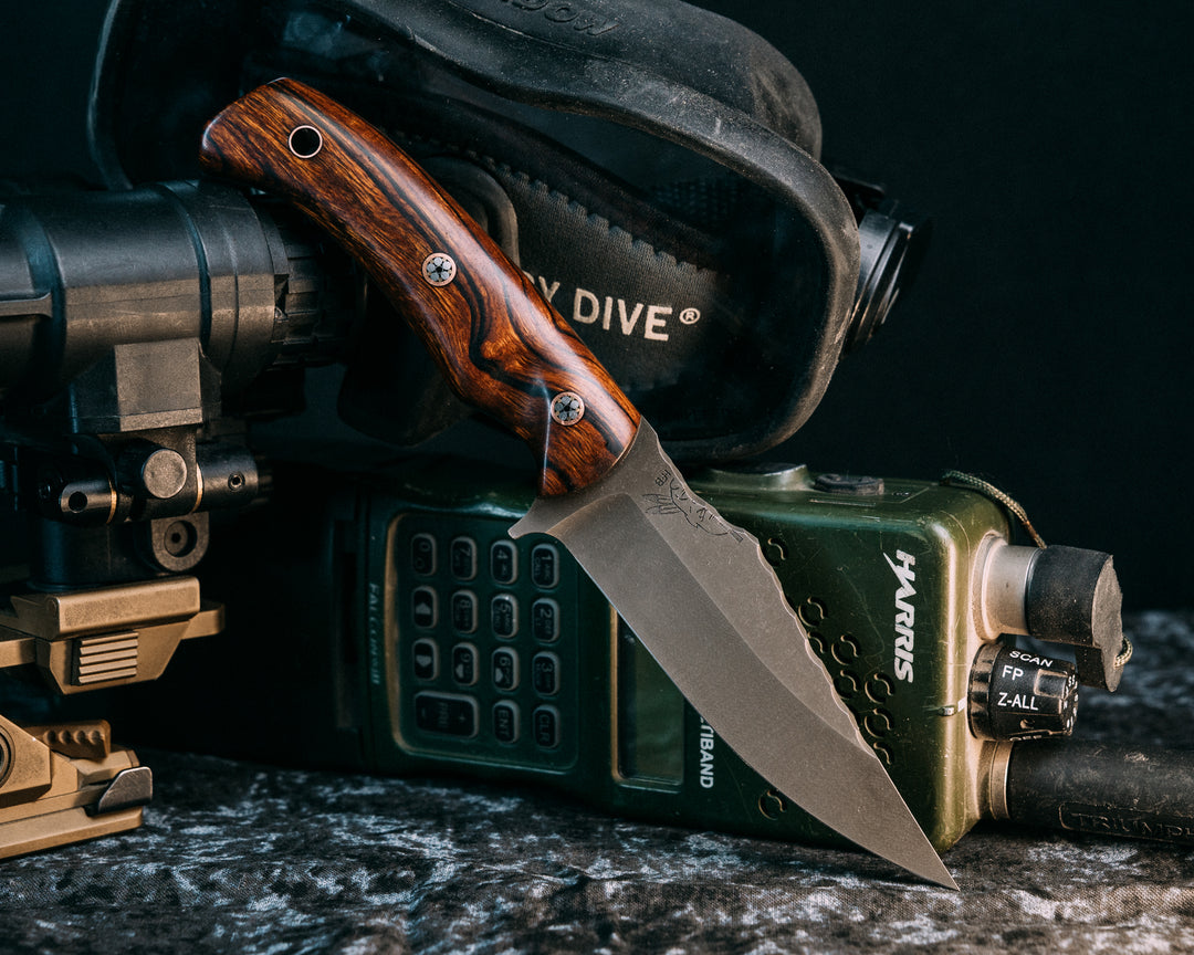 Tosahwi- Desert Ironwood, Mosaic Pins, Contoured Grip