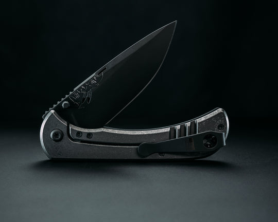 Cav Folder - OD Green G10, Armor Black Cerakote Blade, Textured Grip, TI Frame.