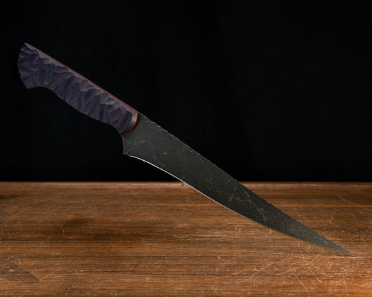 Large Filet- Purple G10 over Red and Black G10, Purple G10 Pins, Chaos Grip