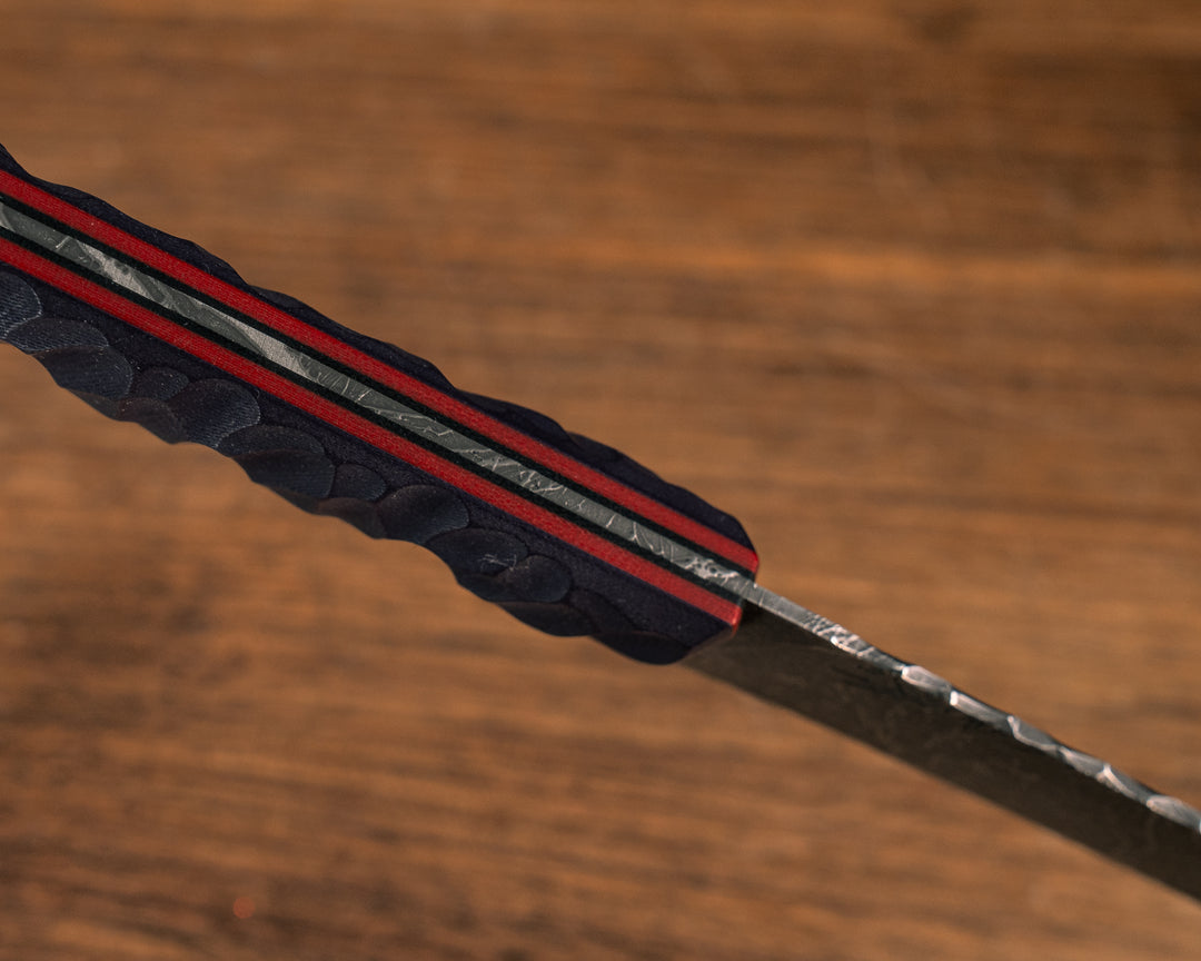 Large Filet- Purple G10 over Red and Black G10, Purple G10 Pins, Chaos Grip