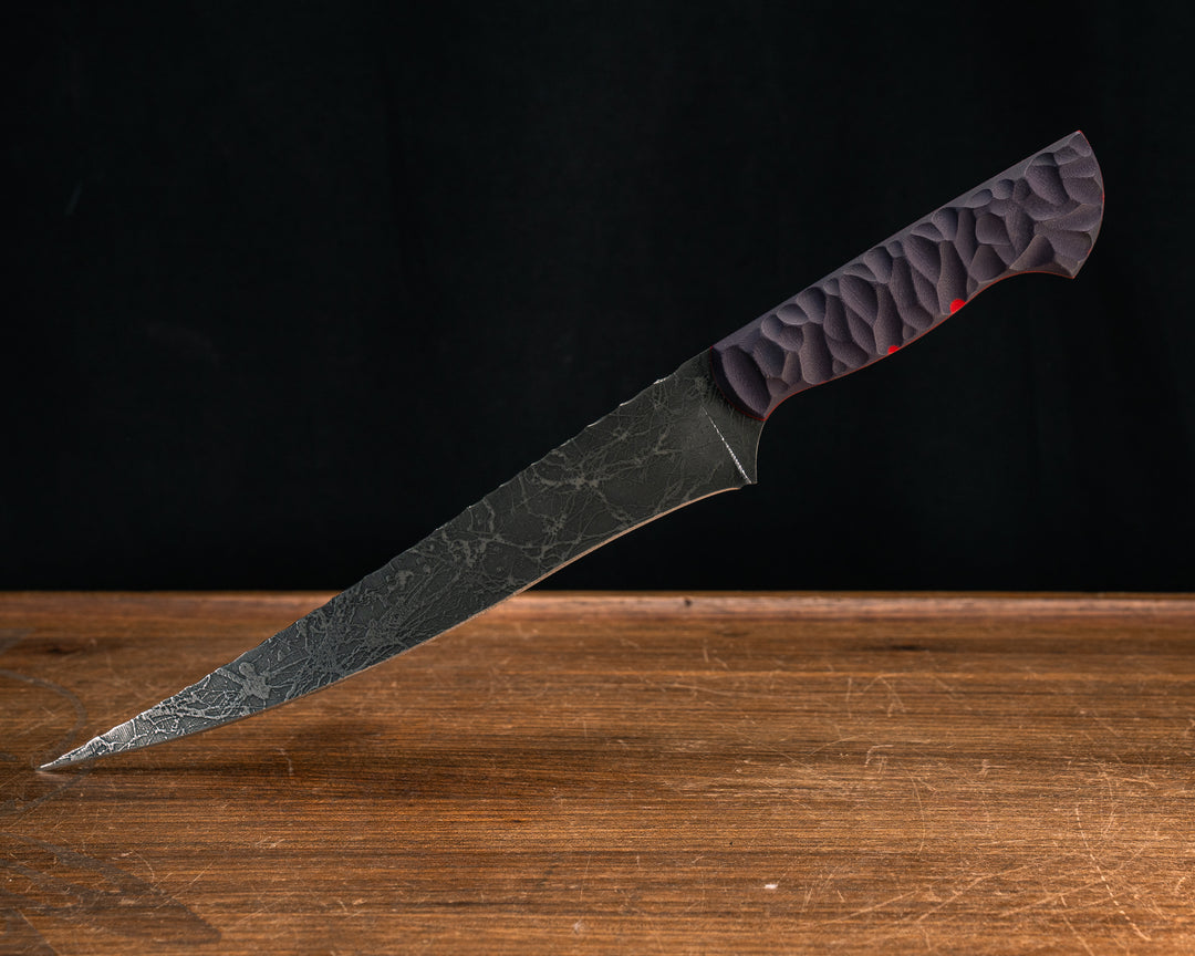 Large Filet- Purple G10 over Red and Black G10, Purple G10 Pins, Chaos Grip