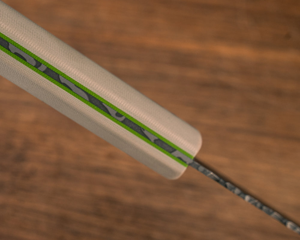 Large Filet- Desert Tan G10 over Acid Green G10 Liner, Tan G10 Pins, Smooth Grip